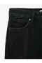 High Waist Straight Leg Denim Trousers with Stoned Buttons - Straight Fit Jeans - 7