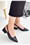 Morji Black Skin Heeled Shoes