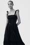 Frill-trimmed smocked-bodice dress