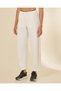 Women Ivory Contrast Waist Active Pants