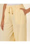 Women Yellow Plain Ladder Lace Detailed Wide Leg Trousers - 4