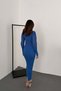Women's Knitwear Dress with Crew Neck and Knitted Detail, Long Sleeves - 5