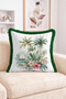 Tropical Palm, Sailboat and Floral Pattern Fringed Throw Pillow Cover - Bohemian Decorative Pillowcase - 2