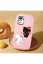 Redmi Note 10 4g Compatible Case with Camera Protection Pink Silicone Couple Phone Case with Kitty Pattern - 2