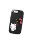 iPhone 7 Plus Compatible Case with Camera Protector Black Silicone Couple Phone Case with Kitty Pattern - 3