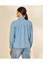 Women Light Blue Sleeveless Tencel Denim Blouse - 3