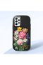 Samsung Galaxy A52S Compatible Case Camera Protective Black Silicone Couple Phone Case with Floral Pattern