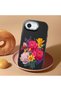 iPhone 17E Compatible Case Camera Protector Black Silicone Couple Phone Case with Floral Pattern - 2