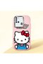 Samsung Galaxy A21S Compatible Case Camera Protector Pink Silicone Couple Phone Case with Kitty Pattern