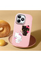 Realme C51 Compatible Case Camera Protector Pink Silicone Couple Phone Case with Kitty Pattern - 2