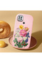 Redmi 9C Compatible Case Camera Protector Pink Silicone Couple Phone Case with Floral Pattern - 2