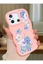 Redmi 11A Compatible Case Camera Protector Pink Silicone Couple Phone Case Floral Pattern
