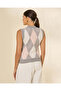 Women Charcoal Knitted Argyle Waistcoat - 3