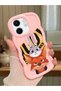 Infinix Smart 9 Compatible Case Camera Protector Pink Silicone Couple Phone Case Rabbit Pattern