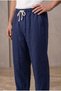 Men's Navy Blue Muslin Look Baggy Trousers Loose Fit Comfortable Casual Trousers - 8