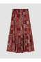 Original Elastic Waist Patterned Flared Skirt - 5
