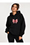 Ribbon Printed Hooded 2 Thread Threaded Sweatshirt