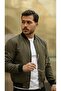 Men's Lined Zippered Bomber Coat Jacket - Khaki - 4