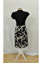 Women's short sleeve v neck top janjan crepe bottom patterned single jersey mini dress - 6