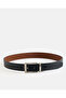 Men Black And Tan Textured Twist Buckle Belt - 3