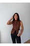 Women's Brown Premium Gabardine Buttoned Vest Frv0216 - 2