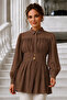 Wide Belted Shirt S0134 Brown