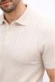 Men's Summer Knitwear T-Shirt Short Sleeve Polo Collar Buttoned T-Shirt - Cream