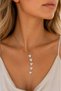 Gold Color 5 Heart Zircon Stone Dangle Necklace for Women - 2