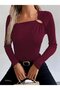 Women's Long Sleeve Viscose Blouse with Ring Detail at the Neck