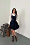 Women's Blue Dress with Cups, Straps, Belt, Denim, Mini A-Line, Pockets, Washable