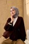 Thin Cotton Soft Scarf Pastel Purple-Silver Ecru Patterned Breathable Tok Duruşlu 90X90 - 2