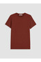 Vizyon New Season Burgundy Crew Neck Women's T-Shirt - 5