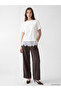Lcw Modest White Crew Neck Lace Blouse - 2