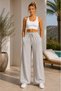 Double Women's Wide Leg Sweatpants Black Gray - 5