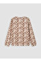 Peak New Season Beige Crew Neck Patterned Blouse - 7