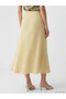 Yellow Waist Zippered Polka Dot A-Line Skirt - 3