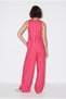 Women's Pink Striped Sleeveless Blouse Elastic Waist Pocket Detailed Wide Leg Trousers Set 4174 60286441 - 8