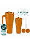 Kale Sippro Mug Set of 2 Interlocking Water Bottles with Straws 1250 ml + 750 ml