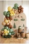 Nature Adventure Little Explorer Themed 20-Piece Macaron Yellow Eucalyptus Sea Sand Brown Pulseless Balloon Set 1 Year Old Birthday Decoration - 2