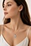 316L Steel Silver Color Zircon Stone Enamel Pole Star Necklace - 2
