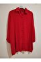 Cotton-Viscose Summer Shirt, Three-Quarter Sleeves, Oversize, Buttoned Shirt - 3
