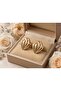 Geometric Baklava Gold Earrings with Hollow Interior - 4