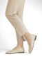 Beige Color Genuine Leather Loafer Shoes Women's Ballet Flats Raga - 5