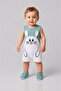Baby Boy Rabbit Patterned Summer Jumpsuit Ribbed Cotton Sleeveless Baby Romper Snap Fastener Romper 0-9 Months - 7