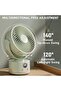 Rechargeable Camping Table Fan with Detachable Stand, Tripod Mount, Digital Display, 3 Speed Settings, USB Charging (Cream White) - 2
