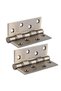 Stainless steel door hinges, 4 inches, 3 mm, free pin, silent, soft-close, noiseless bearings (yellow plating). - 5