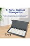 6-Compartment Sunglasses Storage Box, Eyeglass Display Box, Multi-Functional Eyeglass Case and Collection Box, Stores Watches, Jewelry, Small Items - 5