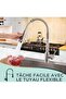 Kitchen faucet, kitchen mixer faucet with 360° rotating pull-out nozzle, high-curve sink spray head, 2 modes, stainless steel. - 2
