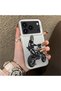 iPhone 17 Pro Compatible Helmeted Motorcyclist Drawing Printed Men's Style Phone Protective Case