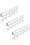 3-Piece White Under-Cabinet Coffee Mug Cup Holder Hanging Rack with 6 Hooks